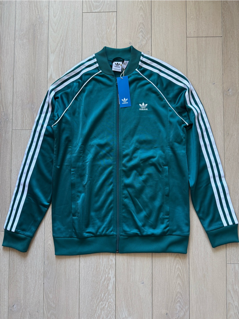 NWT Adidas Adicolor SST Track Jacket Youth Size XL Green Trefoil Retro